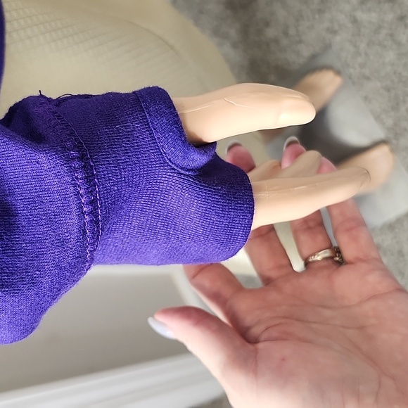 K-State Wildcats Purple Long-Sleeve Crew-Neck Tee with Silver Sequence Logo - Picture 8 of 8